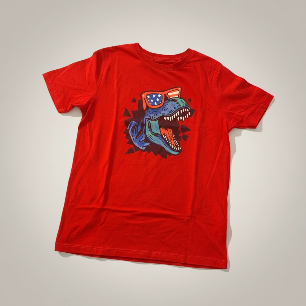 Kids Cool T-Rex Sunglasses Graphic Tee (Large)