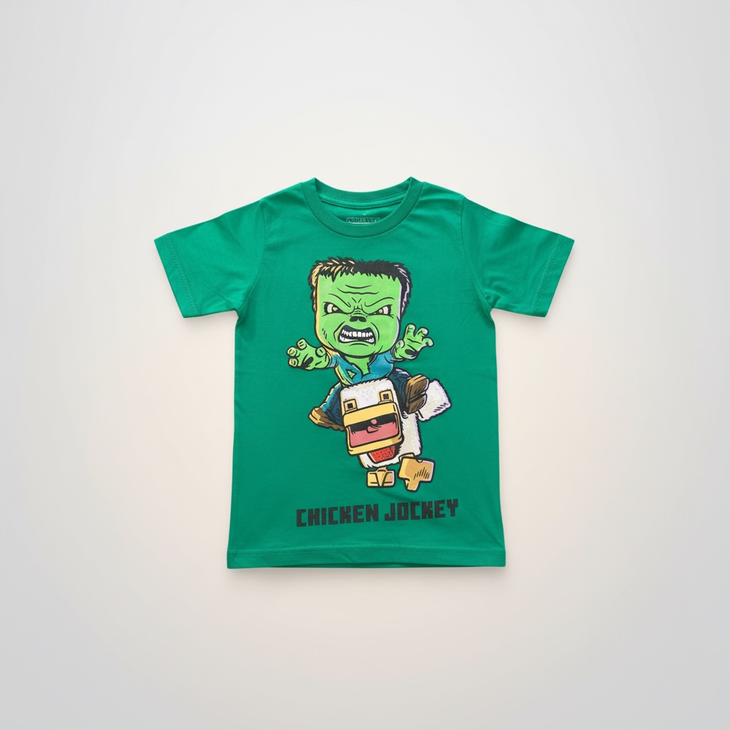 Minecraft Chicken Jockey Green Tee – XS