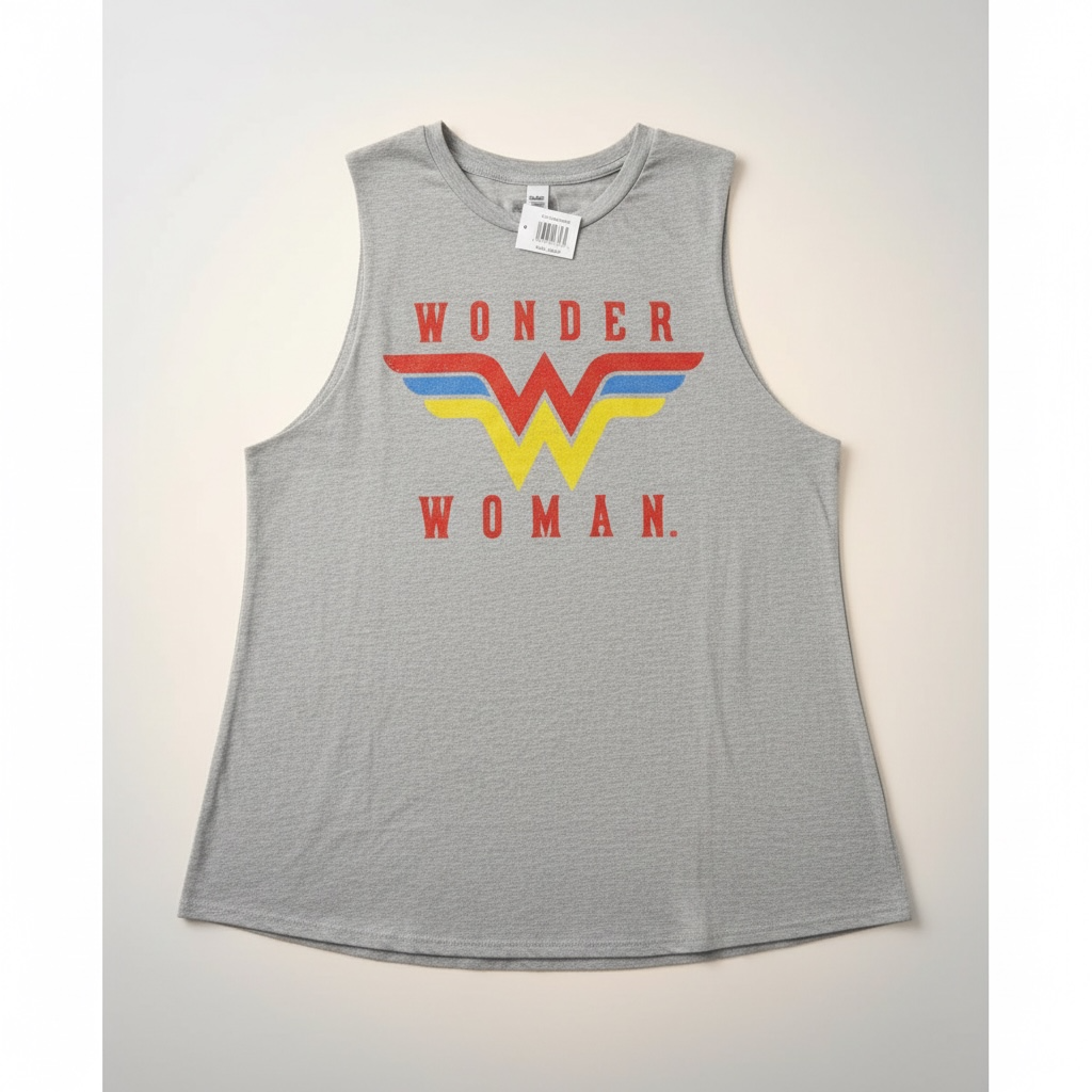 Wonder Woman Muscle Tank Top (Gray) - Large