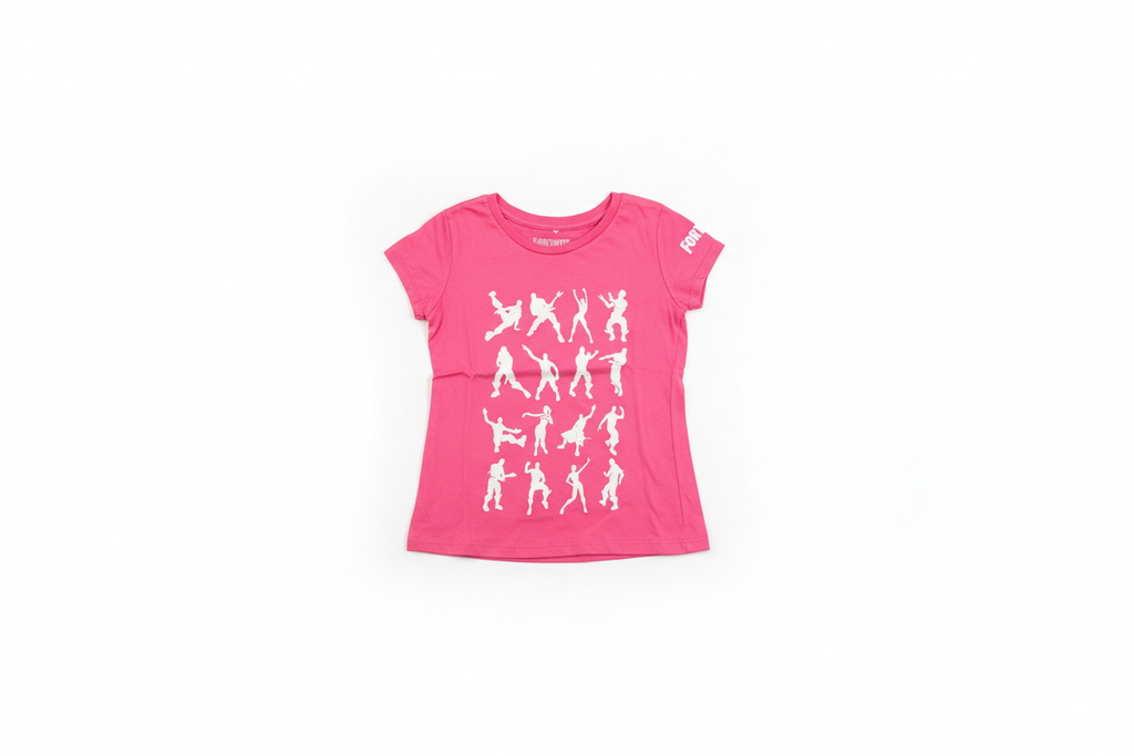 Fortnite Dance Emotes Pink Tee front